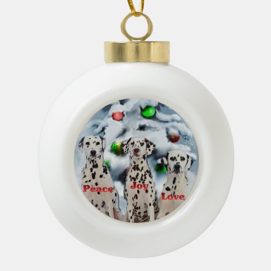 Dalmatian Christmas Keramische Bal Ornament (Voorkant)