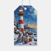 Dalmatian Christmas Lighthouse Holiday Cadeaulabel (Achterkant)