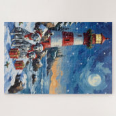 Dalmatian Christmas Lighthouse Holiday Legpuzzel (Horizontaal)