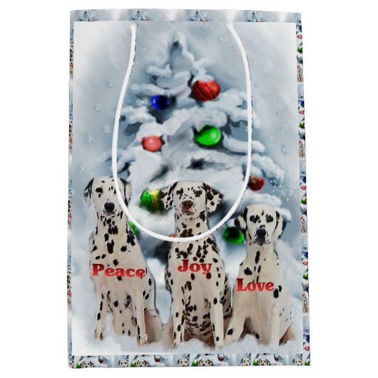 Dalmatian Christmas Medium Cadeauzakje (Voorkant)