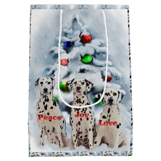 Dalmatian Christmas Medium Cadeauzakje (Achterkant)