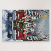 Dalmatian Christmas Red Truck Holiday Legpuzzel (Horizontaal)