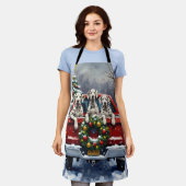 Dalmatian Christmas Red Truck Holiday Schort (Gedragen)