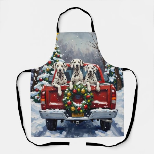 Dalmatian Christmas Red Truck Holiday Schort (Voorkant)