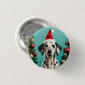 Dalmatian Christmas Ronde Button 3,2 Cm (Voorkant /achterkant)
