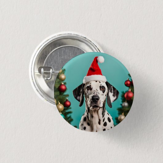 Dalmatian Christmas Ronde Button 3,2 Cm (Voorkant /achterkant)