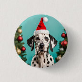 Dalmatian Christmas Ronde Button 3,2 Cm (Voorkant)