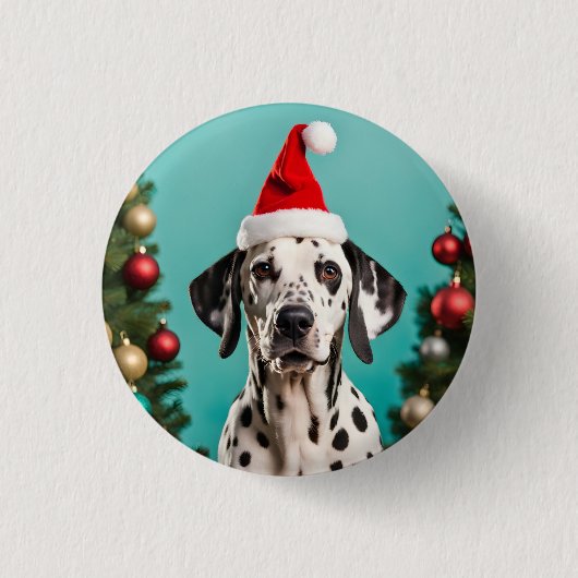 Dalmatian Christmas Ronde Button 3,2 Cm (Voorkant)