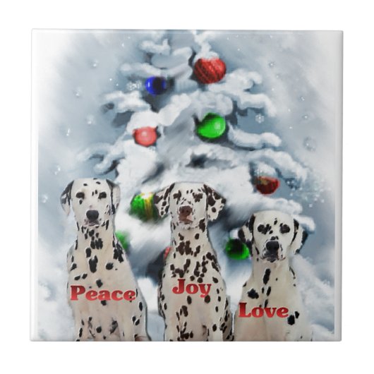 Dalmatian Christmas Tegeltje (Voorkant)
