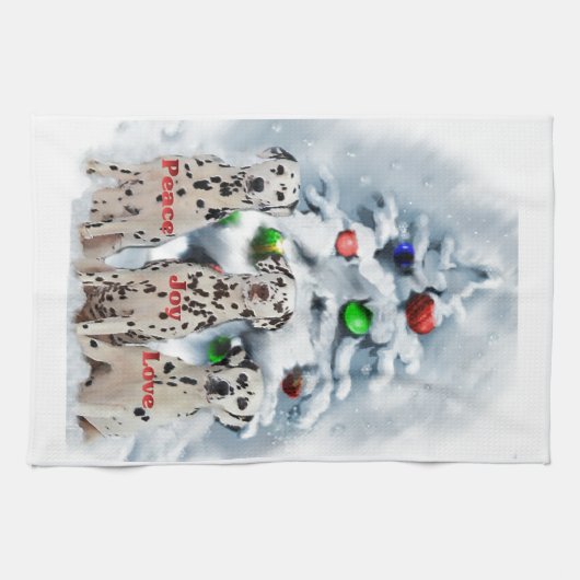 Dalmatian Christmas Theedoek (Horizontaal)