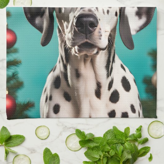 Dalmatian Christmas Theedoek (Gevouwen)