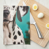 Dalmatian Christmas Theedoek (Quarter Fold)