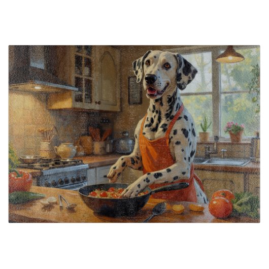 Dalmatian Cooking in Kitchen Snijplank (Voorkant)
