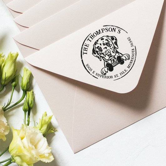 Dalmatian Custom Family Return-adres Rubberstempel