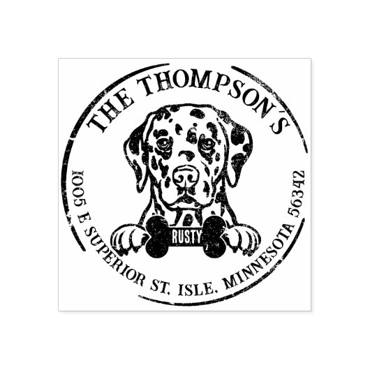 Dalmatian Custom Family Return-adres Rubberstempel (Afrduk)