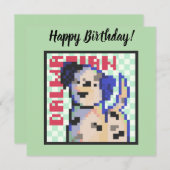 Dalmatian, dalmatiër, Pixel Art, pixelart Feestdagenkaart (Voorkant / Achterkant)