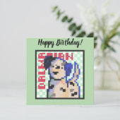 Dalmatian, dalmatiër, Pixel Art, pixelart Feestdagenkaart (Staand voorkant)