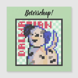 Dalmatian, dalmatiër, Pixel Art, pixelart Magnetische Uitnodiging