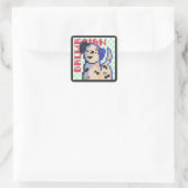 Dalmatian, dalmatiër, Pixel Art, pixelart Vierkante Sticker (Tas)