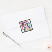 Dalmatian, dalmatiër, Pixel Art, pixelart Vierkante Sticker (Envelop)