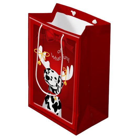 Dalmatian Deer Dog Fun MGB Medium Cadeauzakje (Voorkant Gekanteld)