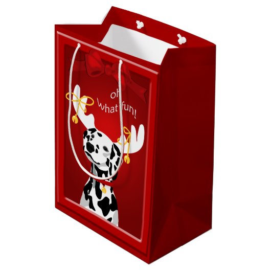 Dalmatian Deer Dog Fun MGB Medium Cadeauzakje (Achterkant Gekanteld)