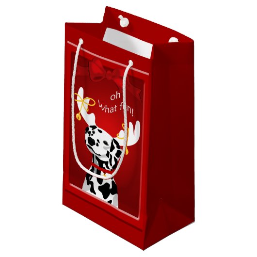 Dalmatian Deer Dog Fun SGB Klein Cadeauzakje (Voorkant Gekanteld)