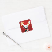 Dalmatian Deer Dog-Sticker voor Kerstmis Vierkante Sticker (Envelop)