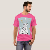 Dalmatian Dog Abstracte Illustratie Kunst Roze T-shirt (Voorkant volledig)