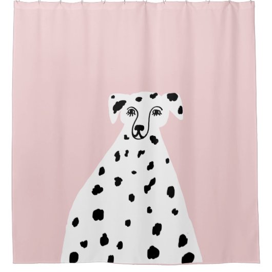 Dalmatian Dog Abstracte illustratie Roze Douchegordijn (Voorkant)