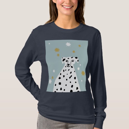 Dalmatian Dog Abstracte illustratie T-shirt (Voorkant)
