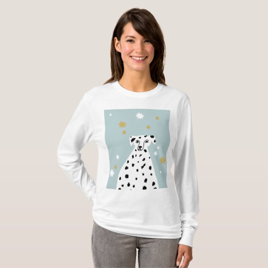 Dalmatian Dog Abstracte illustratie T-shirt (Voorkant volledig)