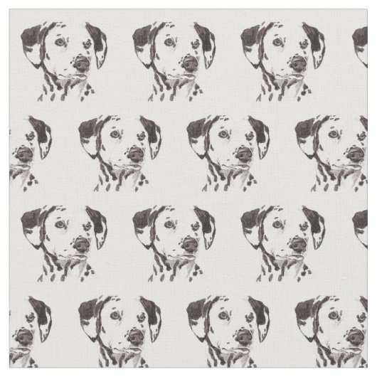 Dalmatian Dog Art Fabric Stof (Close Up)