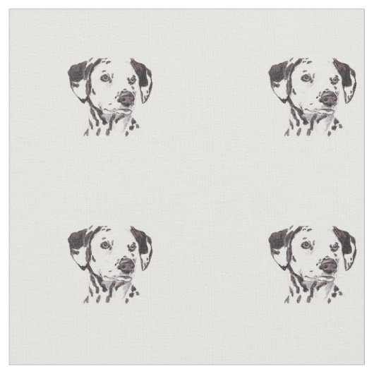 Dalmatian Dog Art Fabric Stof (Close Up)