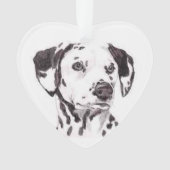 Dalmatian Dog Art Heart Ornament (voorkant)
