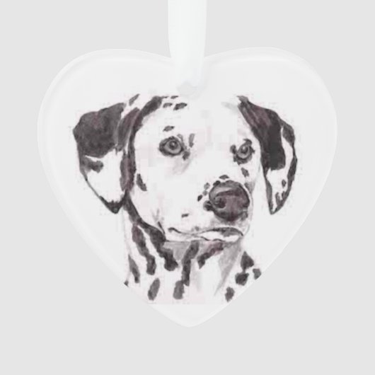 Dalmatian Dog Art Heart Ornament (voorkant)