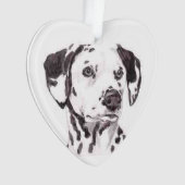 Dalmatian Dog Art Heart Ornament (voorkant)