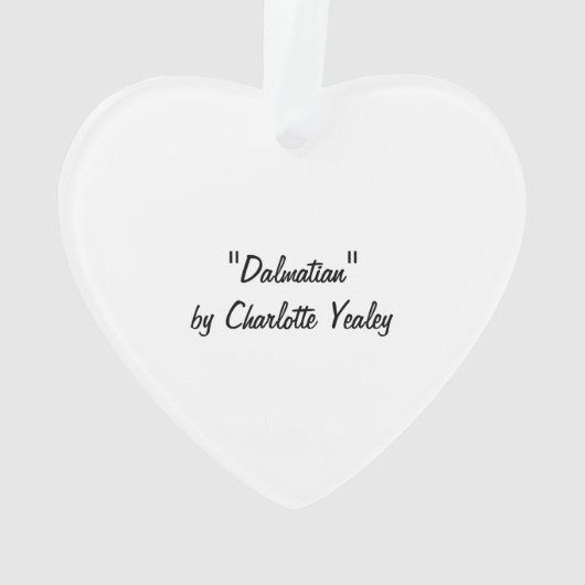Dalmatian Dog Art Heart Ornament (achterkant)