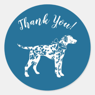 Dalmatian Dog Baby shower Puppy Blue Boy Ronde Sticker
