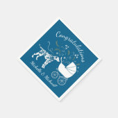 Dalmatian Dog Baby shower Puppy Blue Boy Servet (Hoek)