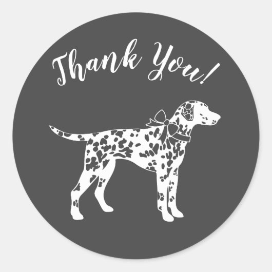 Dalmatian Dog Baby shower Puppy Grey Ronde Sticker (Voorkant)