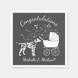 Dalmatian Dog Baby shower Puppy Grey Servet