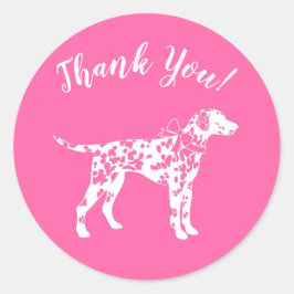 Dalmatian Dog Baby shower Puppy Pink Girl Ronde Sticker