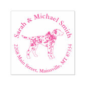 Dalmatian Dog Baby shower Puppy Pink Girl Zelfinktende Stempel (Design)