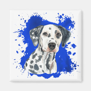 Dalmatian Dog Blue Abstract Magnet