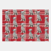 Dalmatian Dog Bold Red Holiday Plaid Christmas Inpakpapier Vel (Voorkant 2)