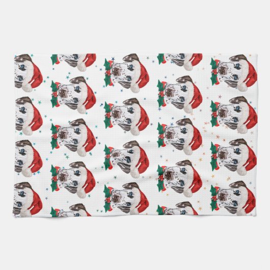 Dalmatian Dog Breed Christmas Theedoek (Horizontaal)