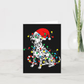 Dalmatian Dog Christmas Lights Santa Xmas Pet Dog  Kaart (Voorkant)