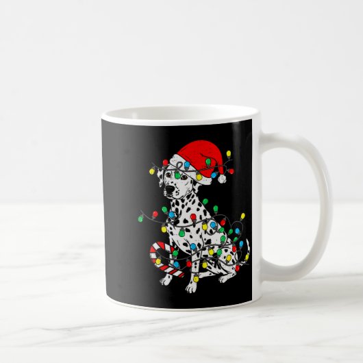 Dalmatian Dog Christmas Lights Santa Xmas Pet Dog  Koffiemok (Rechts)