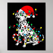 Dalmatian Dog Christmas Lights Santa Xmas Pet Dog  Poster (Voorkant)